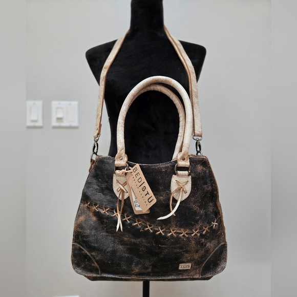 BED STU Bruna Black Nectar Lux LEATHER Handbag Purse Tote NWT AUTHENTIC - Picture 10 of 13
